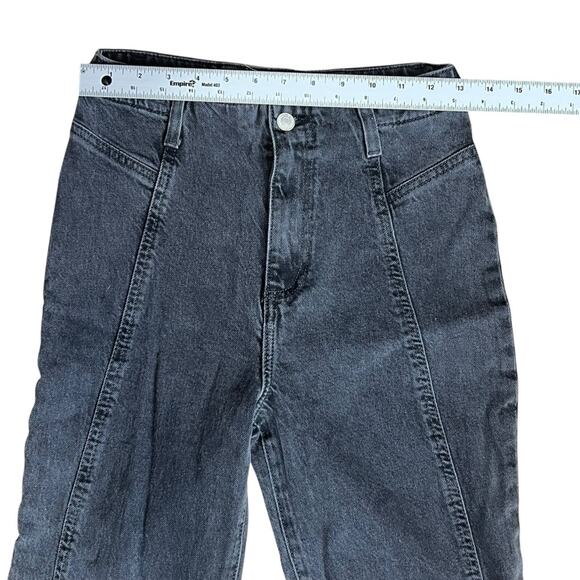 Free People We The Free Women’s Sz 27 High Rise Flare Jeans Black Gray Denim - Picture 12 of 15